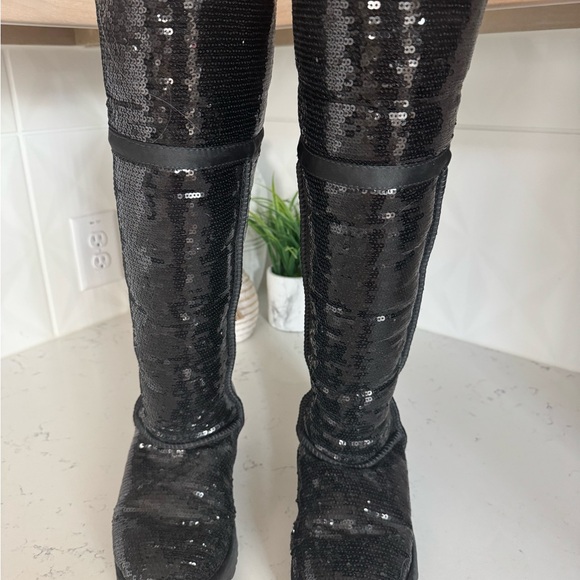 UGG black Sequin Fur-Lined Boots - Picture 6 of 15